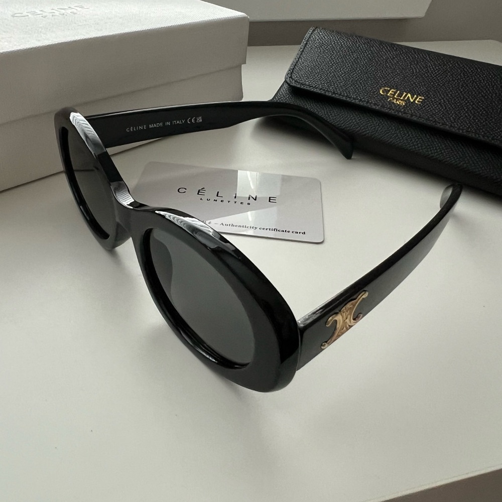 Celine Black Rectangular Sunglasses